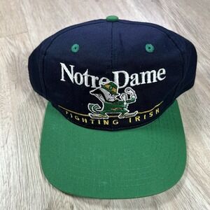 VTG Notre Dame Fighting Irish Snapback Hat Twins Enterprise Blue Green Cap